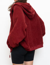 Load image into Gallery viewer, Vintage x Burgundy Fleece Zip-up Hoodie (XS-L)