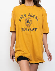 Vintage x Made in USA x RALPH LAUREN Mustard Yellow Tee (L)