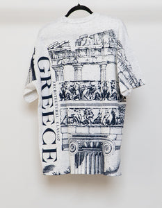 Vintage x Made in Greece Heathered White AOP Tee (XS-XL)