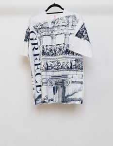 Vintage x Made in Greece Heathered White AOP Tee (XS-XL)