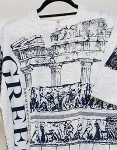 Vintage x Made in Greece Heathered White AOP Tee (XS-XL)