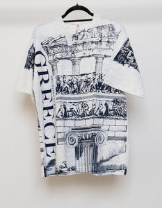 Vintage x Made in Greece Heathered White AOP Tee (XS-XL)