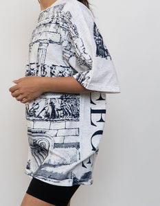 Vintage x Made in Greece Heathered White AOP Tee (XS-XL)
