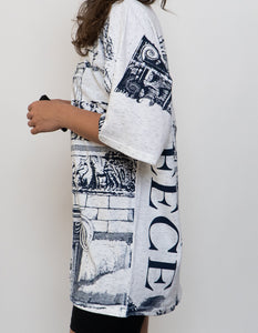 Vintage x Made in Greece Heathered White AOP Tee (XS-XL)