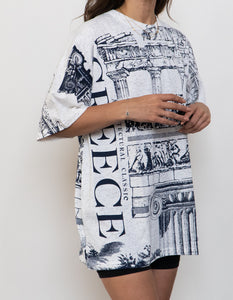 Vintage x Made in Greece Heathered White AOP Tee (XS-XL)