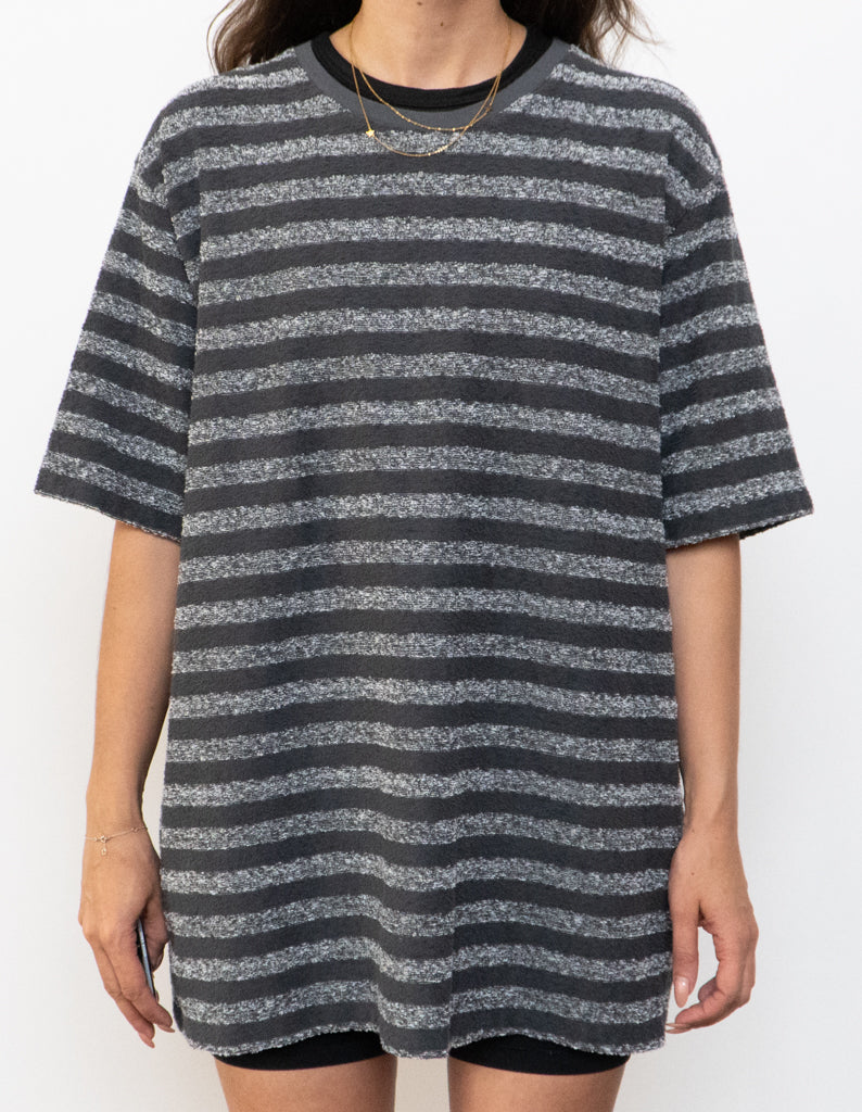 TED BAKER x Made in Portugal x Grey Terry Cloth Striped Tee (XS-XL)