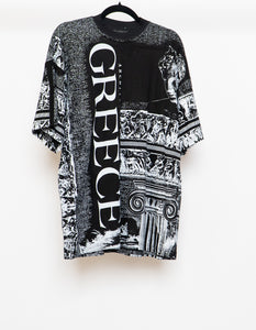 Vintage x Made in Greece x Black AOP Greece Tee (XL)