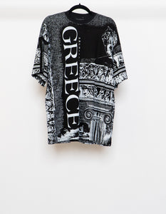 Vintage x Made in Greece x Black AOP Greece Tee (XL)