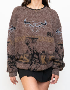 Vintage x CHICAGO BULLS Handknit Wool-blend Sweater (XL)