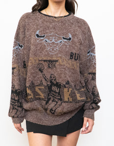Vintage x CHICAGO BULLS Handknit Wool-blend Sweater (XL)