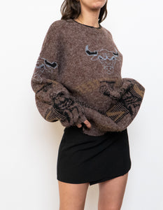 Vintage x CHICAGO BULLS Handknit Wool-blend Sweater (XL)