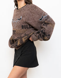 Vintage x CHICAGO BULLS Handknit Wool-blend Sweater (XL)