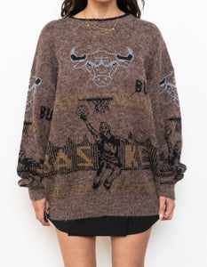 Vintage x CHICAGO BULLS Handknit Wool-blend Sweater (XL)