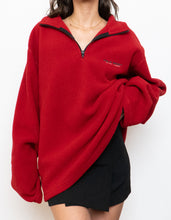 Load image into Gallery viewer, Vintage x Made in Canada x RALPH LAUREN Red Cozy Polo Quarterzip Fleece (XL)