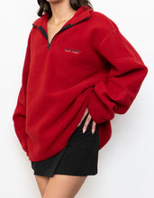 Load image into Gallery viewer, Vintage x Made in Canada x RALPH LAUREN Red Cozy Polo Quarterzip Fleece (XL)