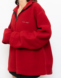 Vintage x Made in Canada x RALPH LAUREN Red Cozy Polo Quarterzip Fleece (XL)