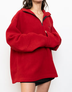Vintage x Made in Canada x RALPH LAUREN Red Cozy Polo Quarterzip Fleece (XL)