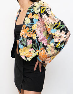 Vintage x Made in Hong Kong x Silk Colourful Beaded Blazer (XS-M)