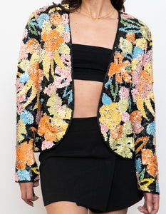 Vintage x Made in Hong Kong x Silk Colourful Beaded Blazer (XS-M)