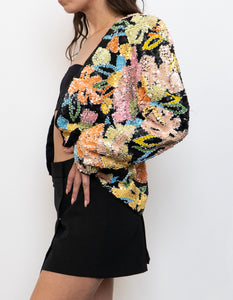 Vintage x Made in Hong Kong x Silk Colourful Beaded Blazer (XS-M)