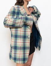 Load image into Gallery viewer, Vintage x Blue, Cream Plaid Wool-Blend Blazer (S-L)