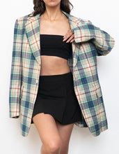 Load image into Gallery viewer, Vintage x Blue, Cream Plaid Wool-Blend Blazer (S-L)