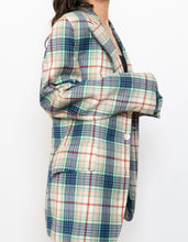 Load image into Gallery viewer, Vintage x Blue, Cream Plaid Wool-Blend Blazer (S-L)