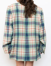 Load image into Gallery viewer, Vintage x Blue, Cream Plaid Wool-Blend Blazer (S-L)