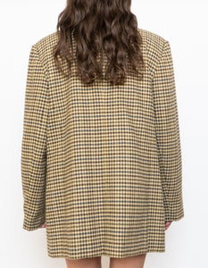 Vintage x Beige Houndstooth Wool-Blend Blazer (XS-L)