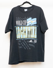 Load image into Gallery viewer, Vintage x MADE IN USA x World Cup Argentina Black and and Blue Tee (XL)