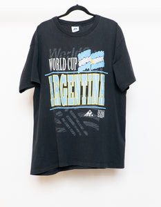 Vintage x MADE IN USA x World Cup Argentina Black and and Blue Tee (XL)