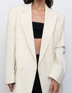 Vintage x Made in Canada x Cream Linen Blazer (S-L)