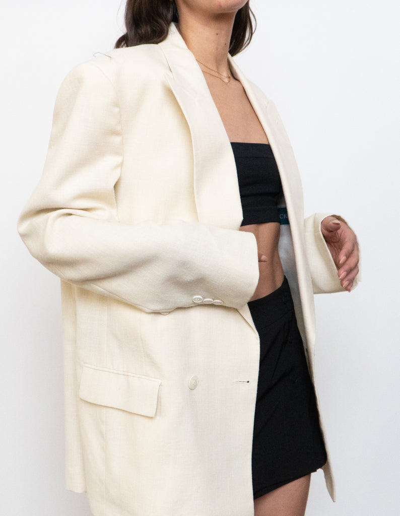 Vintage x Made in Canada x Cream Linen Blazer (S-L)