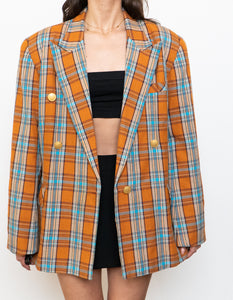 Vintage x Orange, Blue Plaid Blazer (S-L)
