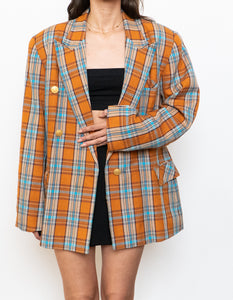 Vintage x Orange, Blue Plaid Blazer (S-L)