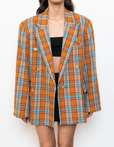 Vintage x Orange, Blue Plaid Blazer (S-L)