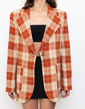 Load image into Gallery viewer, SMYTHE x Made in Canada x Orange Plaid Silk-Blend Blazer (S, M)