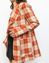 Load image into Gallery viewer, SMYTHE x Made in Canada x Orange Plaid Silk-Blend Blazer (S, M)