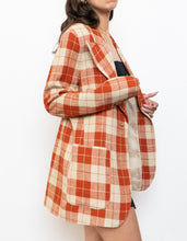Load image into Gallery viewer, SMYTHE x Made in Canada x Orange Plaid Silk-Blend Blazer (S, M)