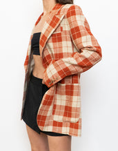 Load image into Gallery viewer, SMYTHE x Made in Canada x Orange Plaid Silk-Blend Blazer (S, M)