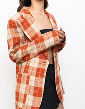 Load image into Gallery viewer, SMYTHE x Made in Canada x Orange Plaid Silk-Blend Blazer (S, M)