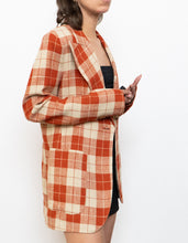 Load image into Gallery viewer, SMYTHE x Made in Canada x Orange Plaid Silk-Blend Blazer (S, M)