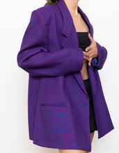 Load image into Gallery viewer, Vintage x Made in Canada x Blue, Pink Houndstooth Wool-Blend Blazer (S-L)