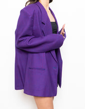 Load image into Gallery viewer, Vintage x Made in Canada x Blue, Pink Houndstooth Wool-Blend Blazer (S-L)