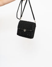 Load image into Gallery viewer, Vintage x Black Crochet Beaded Shoulder Purse