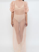 Load image into Gallery viewer, Vintage x Sheer Coral Handmade Dress (XS-M)