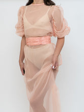 Load image into Gallery viewer, Vintage x Sheer Coral Handmade Dress (XS-M)
