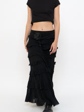 Load image into Gallery viewer, Vintage x Made in India x Black Layered Frilly Maxi Skirt (M, L)