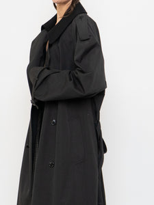 Vintage x Made in Canada x LONDON FOG Black Lined Trench  (42R)