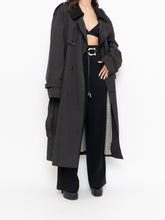 Load image into Gallery viewer, Vintage x Made in Canada x LONDON FOG Black Lined Trench  (42R)
